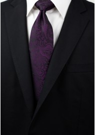 Plum Paisley Necktie Styled