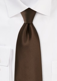 Extra Long Neck Tie in Solid Chocolate Brown