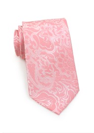 Tulip Pink Kids Tie with Paisley Print