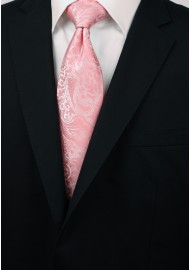 Tulip Pink Kids Tie with Paisley Print Styled