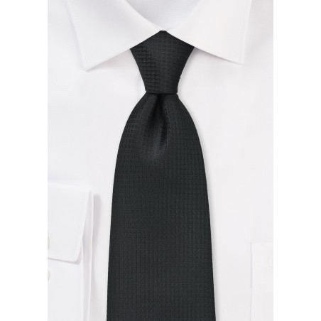 Textured Black Tie in XL Length