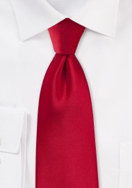 Solid Necktie for Kids in Cherry Red