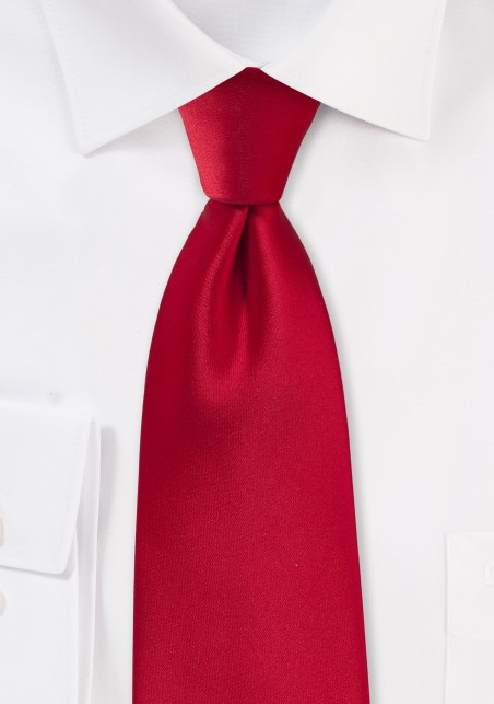 Solid Xl Sized Tie in Cherry Red