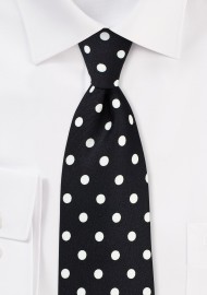 Black Tie with White Polka Dots