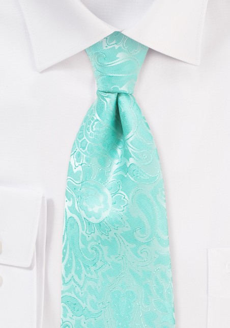 Glacier Blue Necktie with Paisley Print
