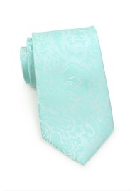Glacier Blue Necktie with Paisley Print