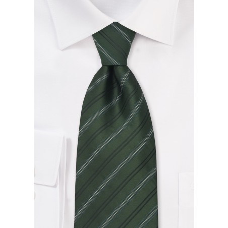 Green Neckties - Striped Tie in British Racing Green Color