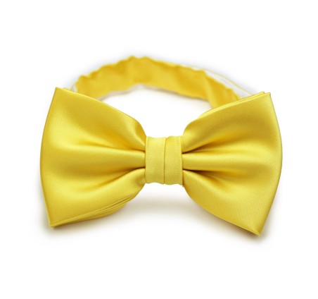 Solid Mens Bow Tie in Bright Sun Yellow