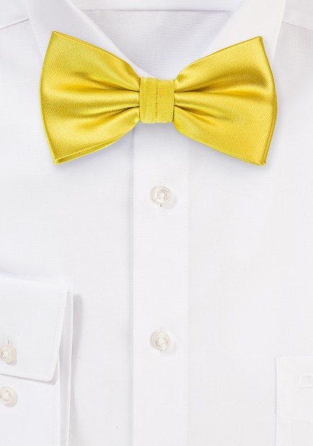 Solid Mens Bow Tie in Bright Sun Yellow