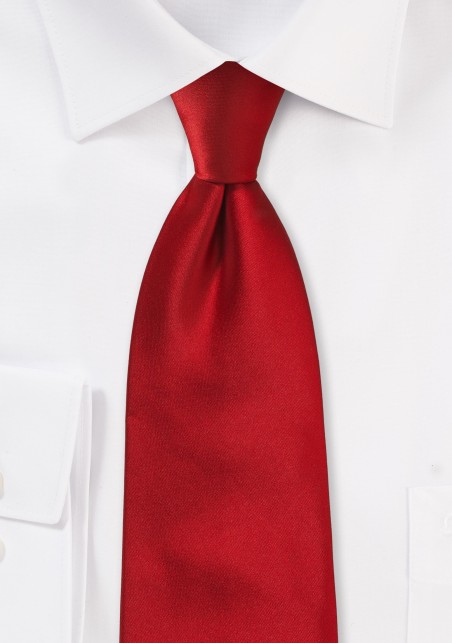 Solid Cherry Red Tie for Kids