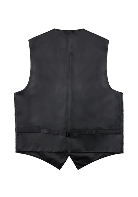 Formal Paisley Vest in Silver Back