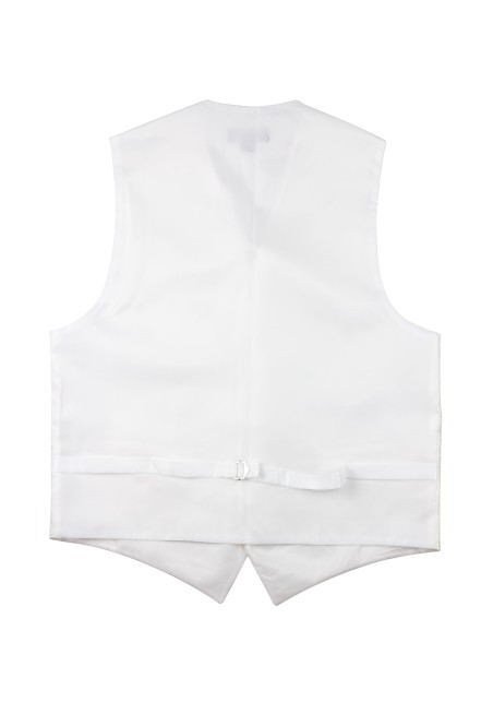 Ivory Wedding Vest with Paisley Design Back