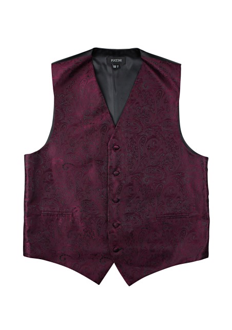 Burgundy Paisley Dress Vest