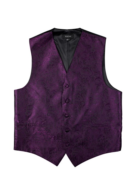 Paisley Designer Vest in Berry Purple