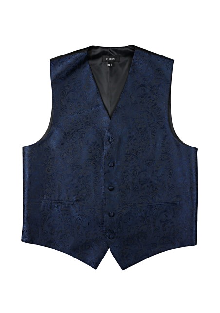 Mens Paisley Formal Vest in Navy