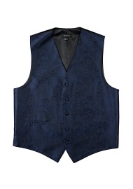Mens Paisley Formal Vest in Navy