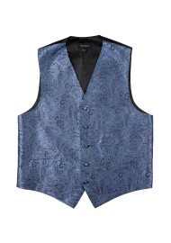 Paisley Dress Vest in Steel Blue