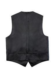 Paisley Dress Vest in Steel Blue Back