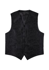 Black Mens Dress Vest with Paisley Design