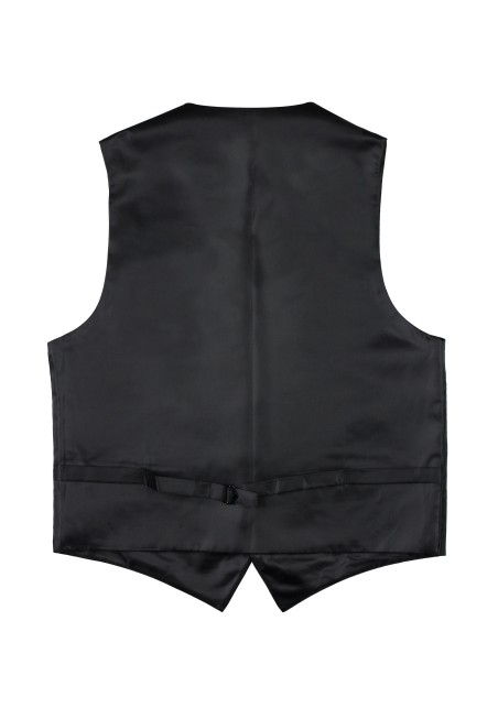 Black Mens Dress Vest with Paisley Design Back