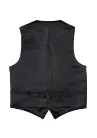 Black Mens Dress Vest with Paisley Design Back
