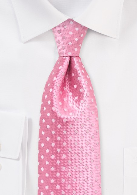 Confetti Pink Tie with Pink Polka Dots