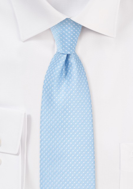 Narrow Pin Dot Tie in Baby Blue
