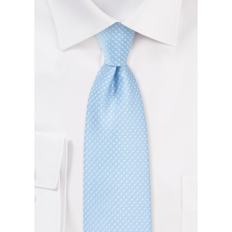 Narrow Pin Dot Tie in Baby Blue