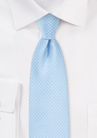 Narrow Pin Dot Tie in Baby Blue