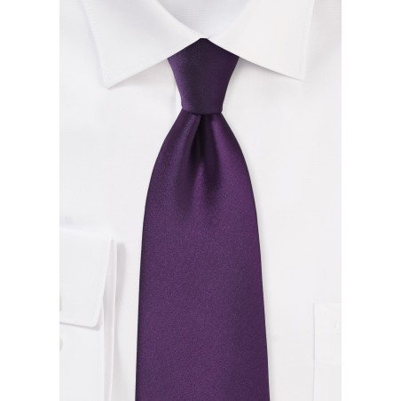 Kids Tie in Solid Eggplant