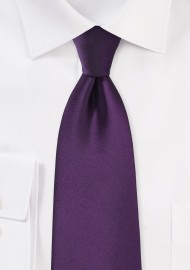 Kids Tie in Solid Eggplant