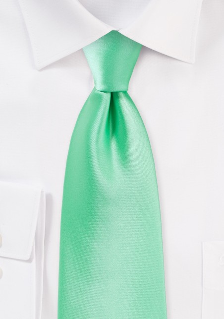 Bright Mint Colored Tie in Long Length