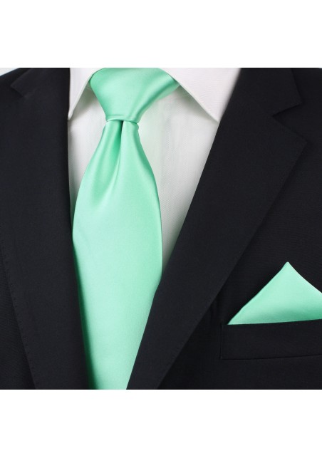 Bright Mint Colored Tie in Long Length Styled