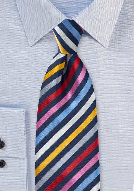 Multi Colored Necktie with Vibrant Stripes