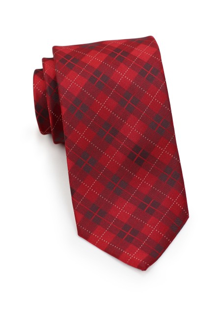 Apple Red Plaid Necktie