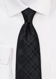 Charcoal and Black Plaid Tie