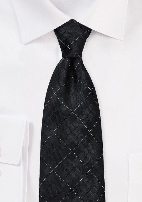 Trendy Kids Plaid Tie in Black