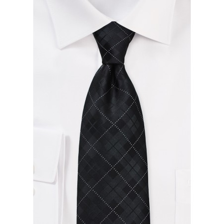 Trendy Kids Plaid Tie in Black
