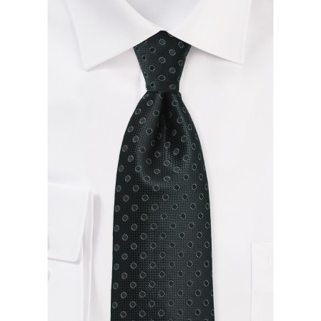 Jet Black Polka Dot Necktie