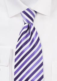 Striped Extra Long Tie in Purples