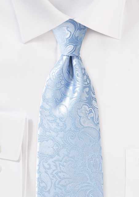 Sky Blue XL Paisley Tie