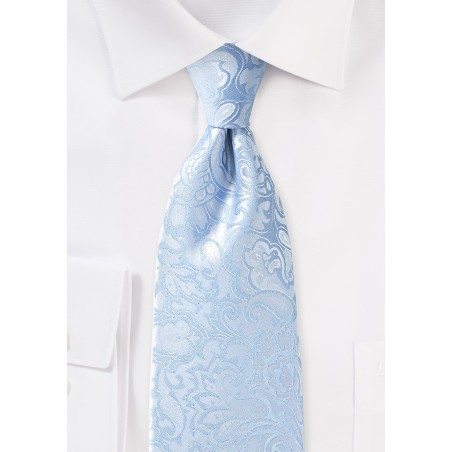 Sky Blue XL Paisley Tie