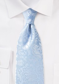 Sky Blue XL Paisley Tie