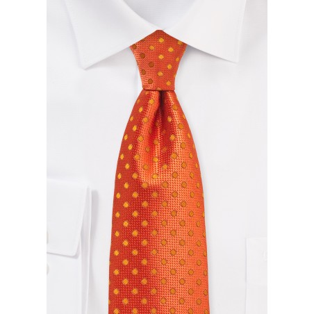 Fire Cracker Orange Polka Dot Necktie
