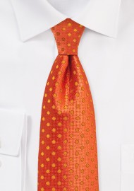 Fire Cracker Orange Polka Dot Necktie