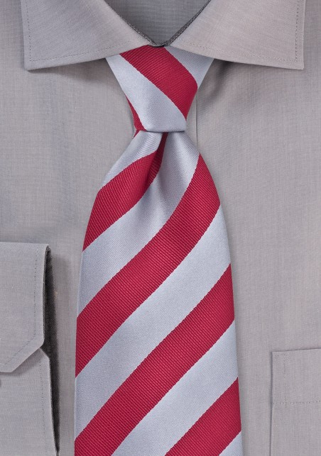 Red and Gray Striped Tie