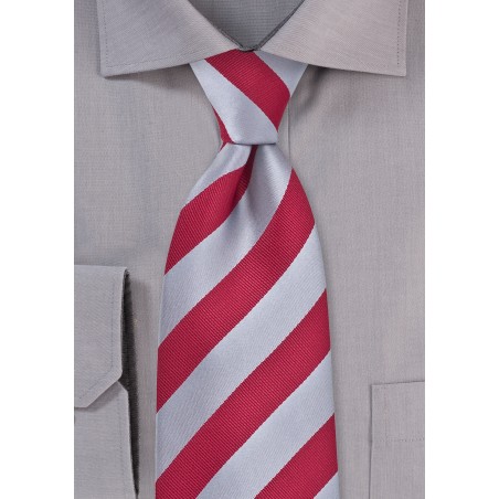 Red and Gray Striped Tie