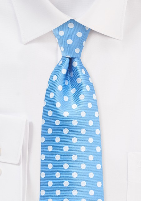 Polka Dot Tie in Alaskan Blue