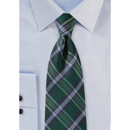 Forest Green Tartan Plaid Tie
