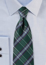 Forest Green Tartan Plaid Tie